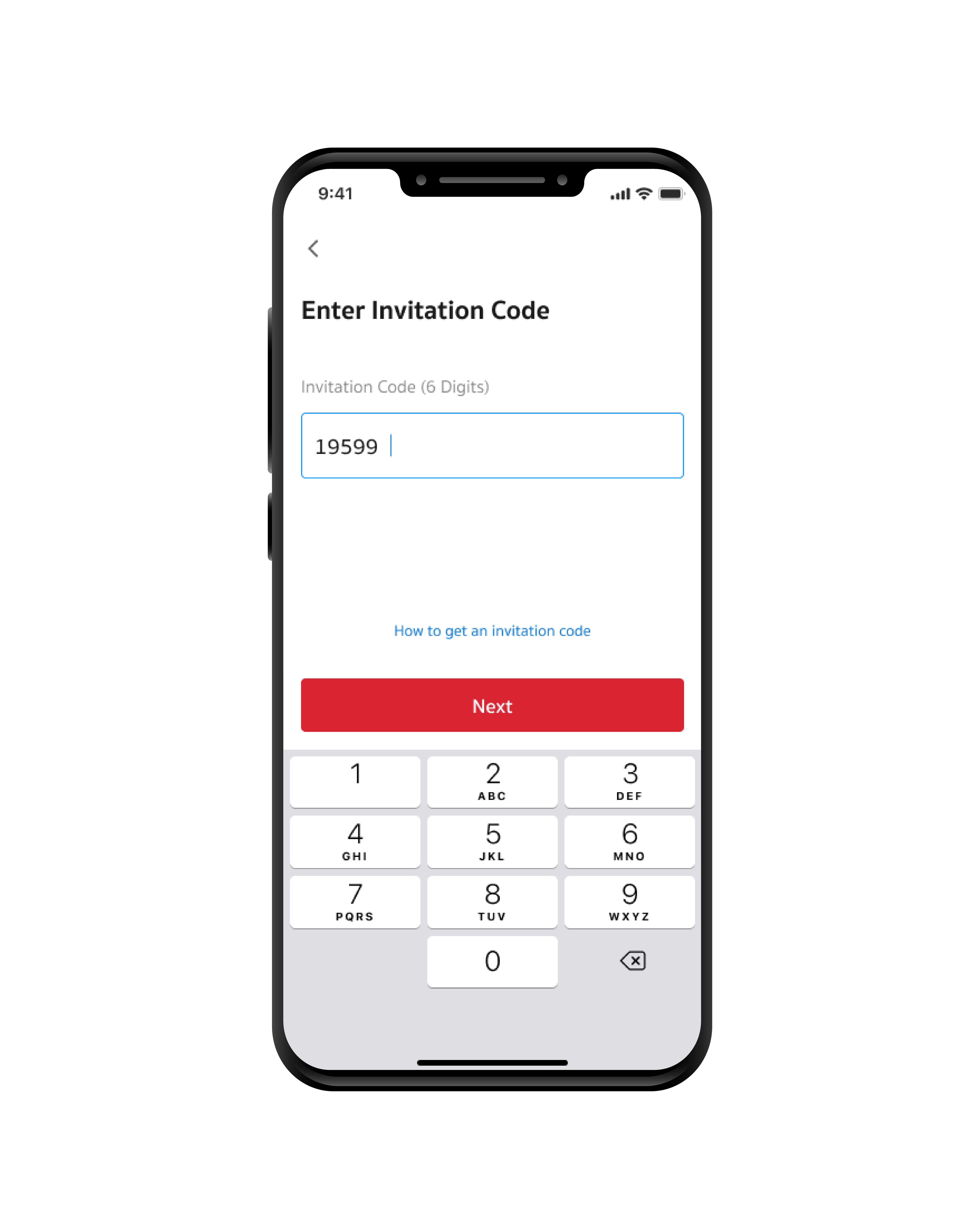 STEP 6  Enter the activation code received via SMS